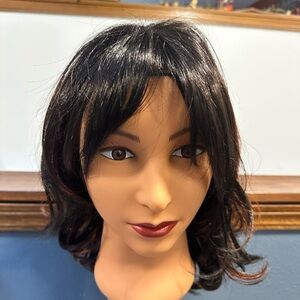 Tp1b/350 full cap wavy wig with bangs